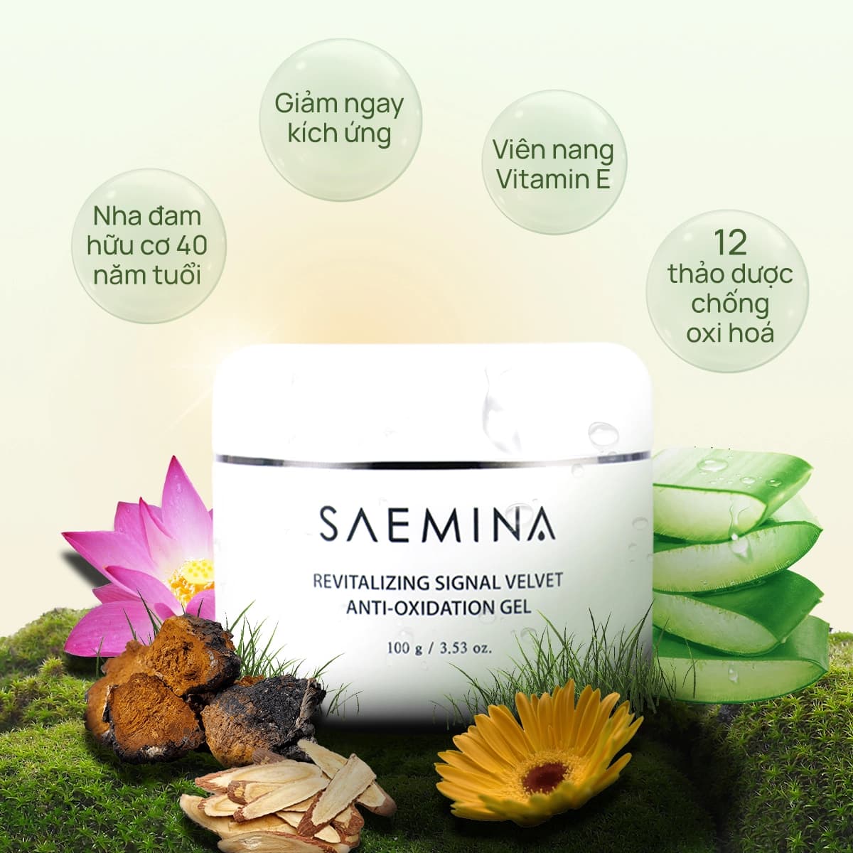 Gel làm dịu chống oxy hóa Saemina Revitalizing Signal Velvet Anti-Oxidation Gel